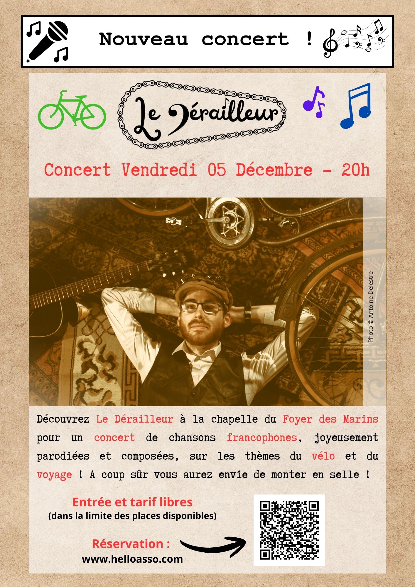 affiche du concert du Dérailleur le 5 Décembre 2025